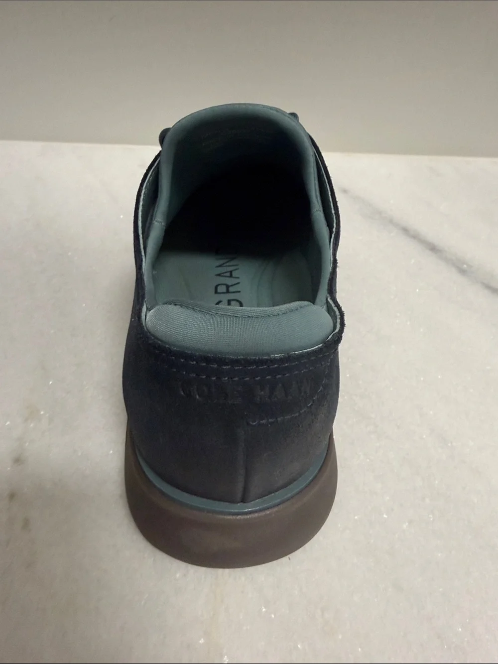 Cole Haan Navy and Light Blue Suede Lace-Up Oxfords